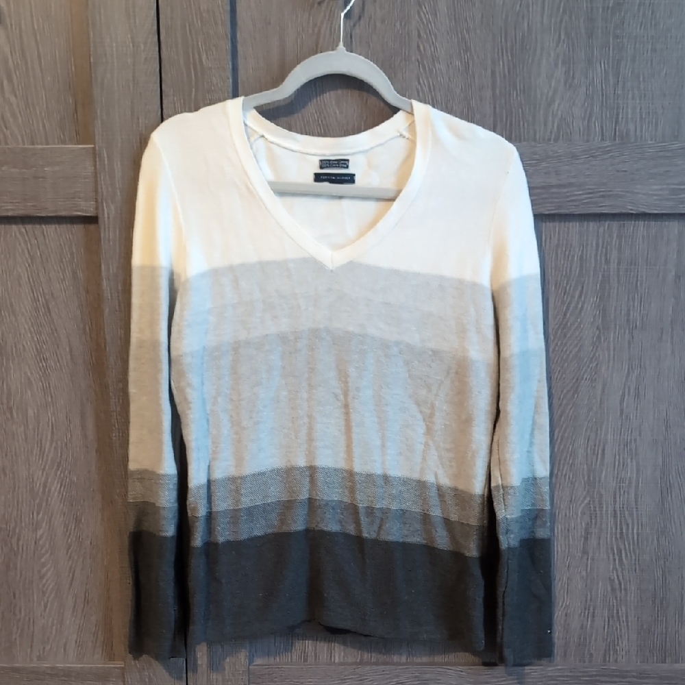 Tommy Hilfiger Cream Pima Cotton Sweater